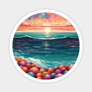 Colorful Surrealistic Beach Magnet